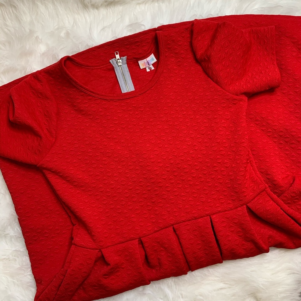 LuLaRoe Red Amelia Dress with Pockets